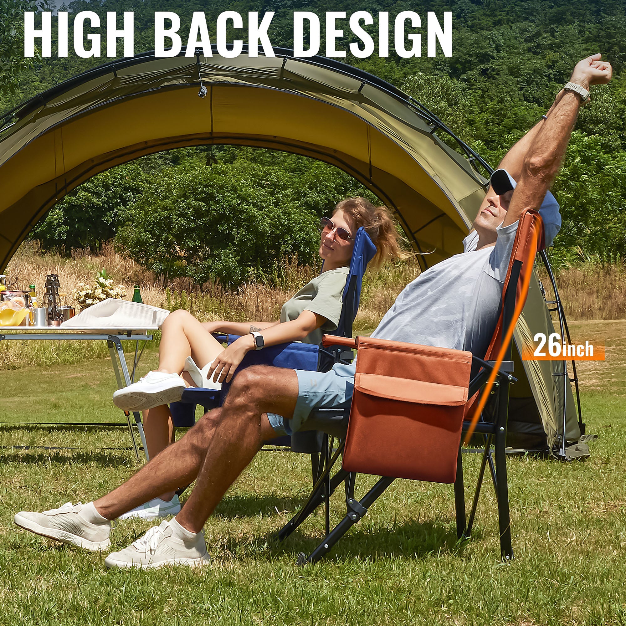 OuterSpa Oversized Foldable Chairs, Support up to 500LBS