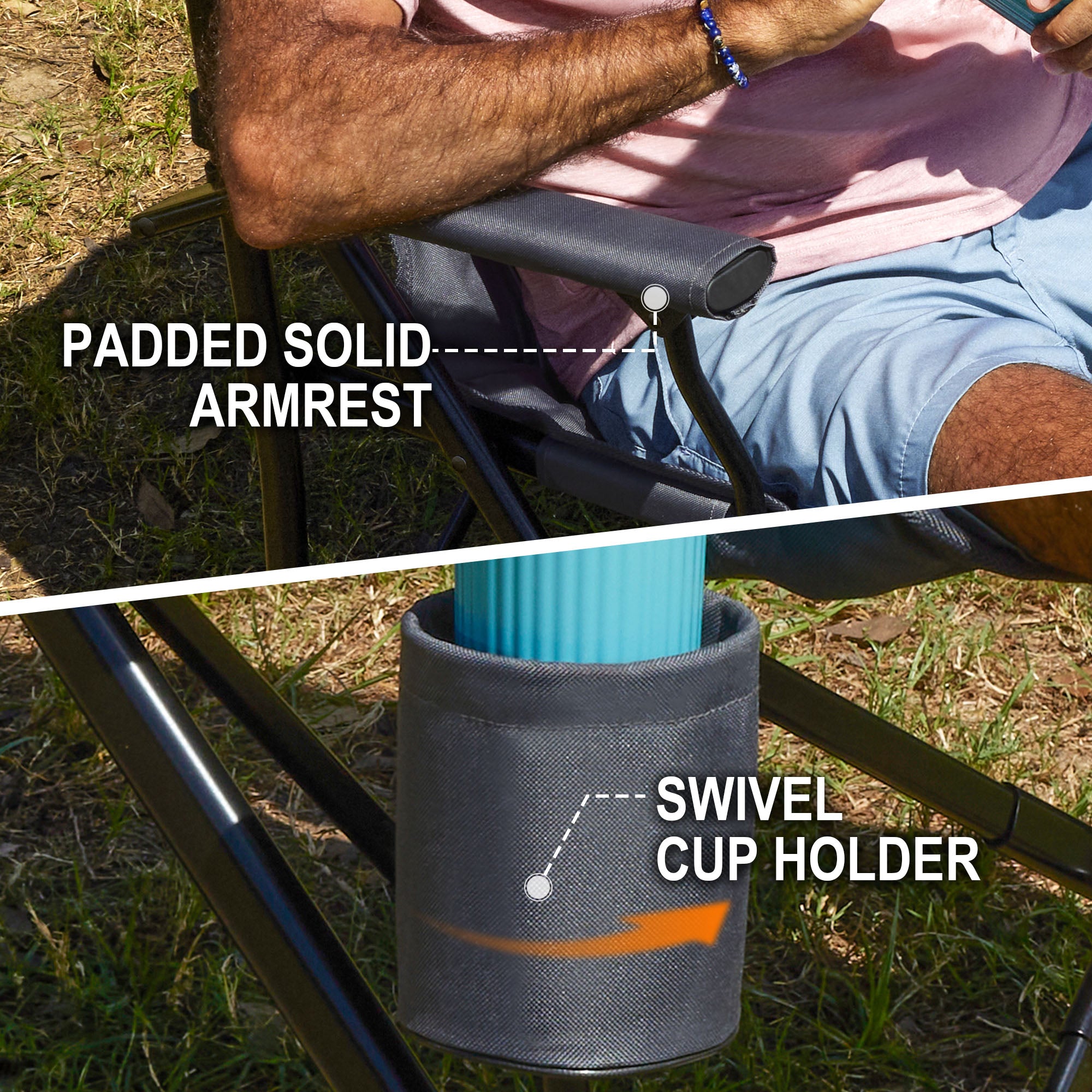 OuterSpa Oversized Foldable Chairs, Support up to 500LBS