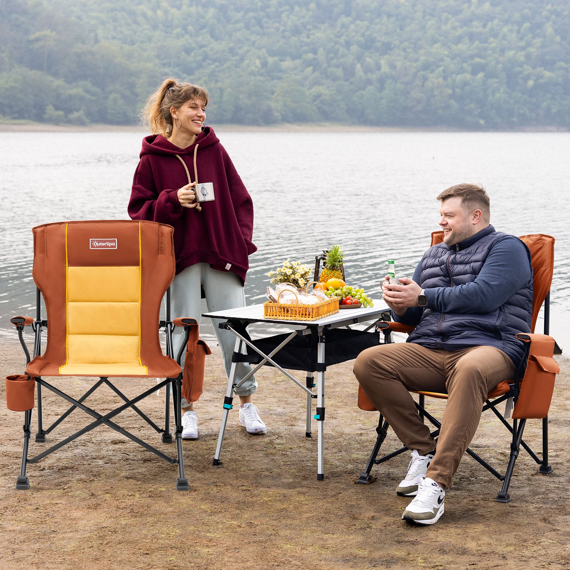 OuterSpa Oversized Foldable Chairs, Support up to 500LBS