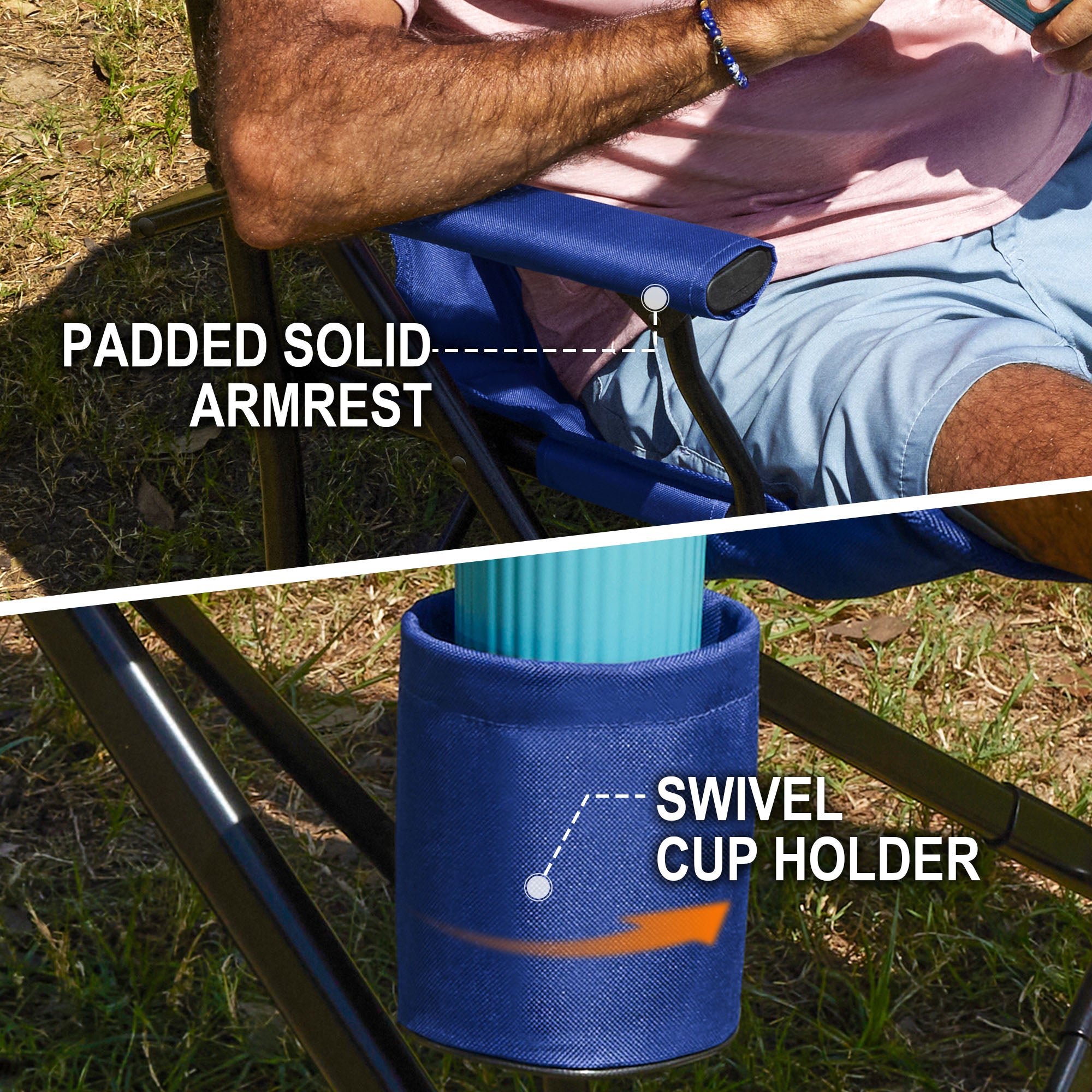 OuterSpa Oversized Foldable Chairs, Support up to 500LBS