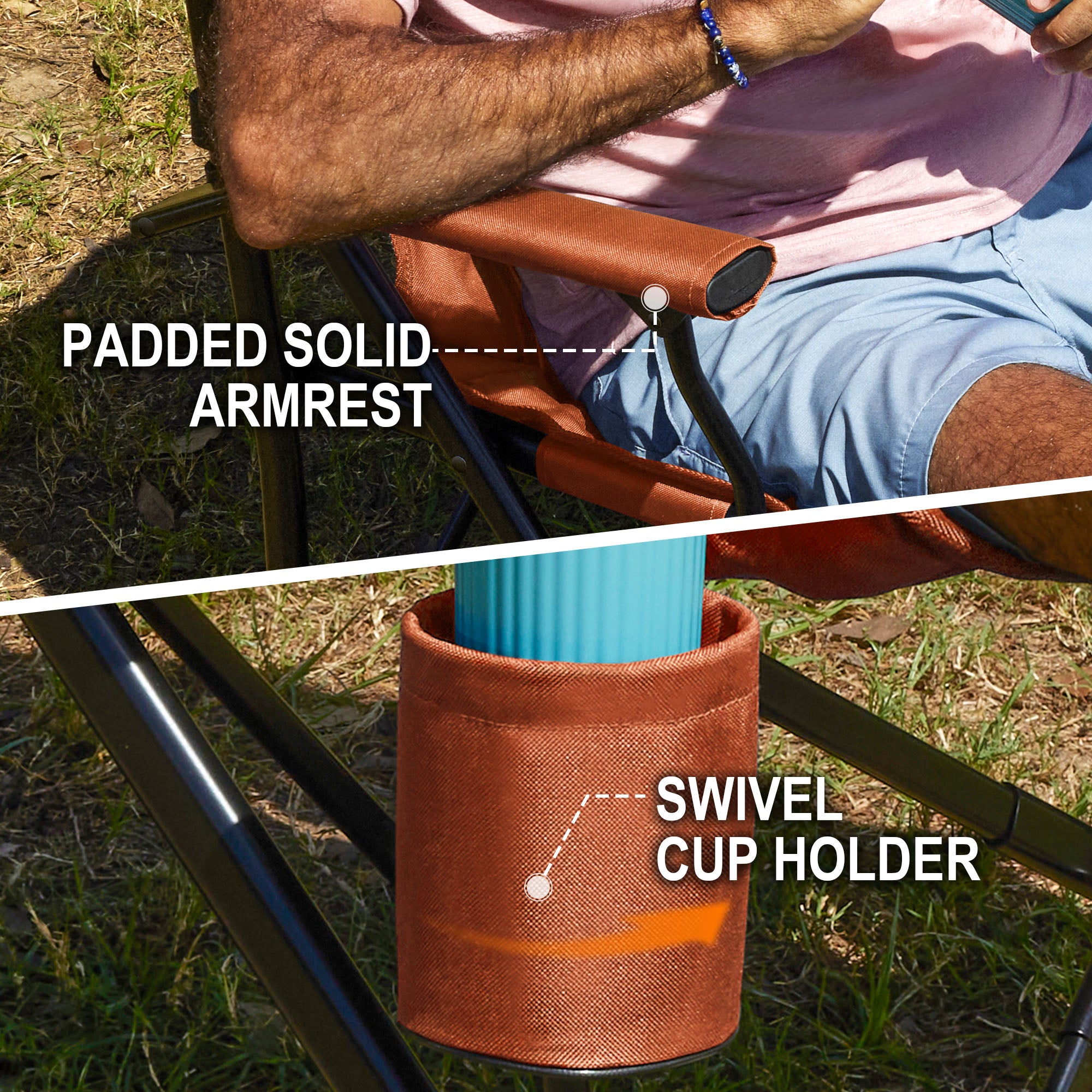 OuterSpa Oversized Foldable Chairs, Support up to 500LBS