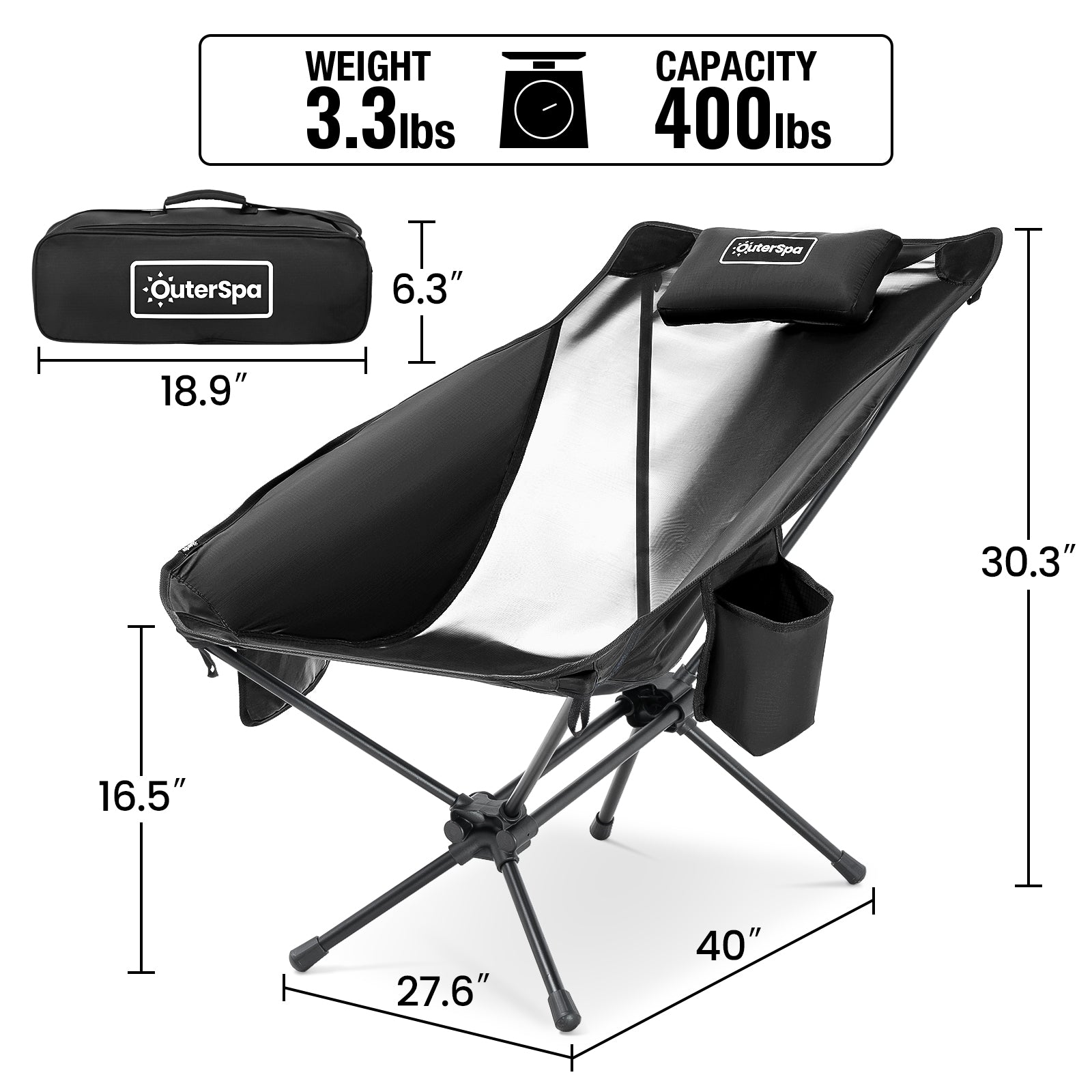 OuterSpa Ultralight Lounge Camping Chair
