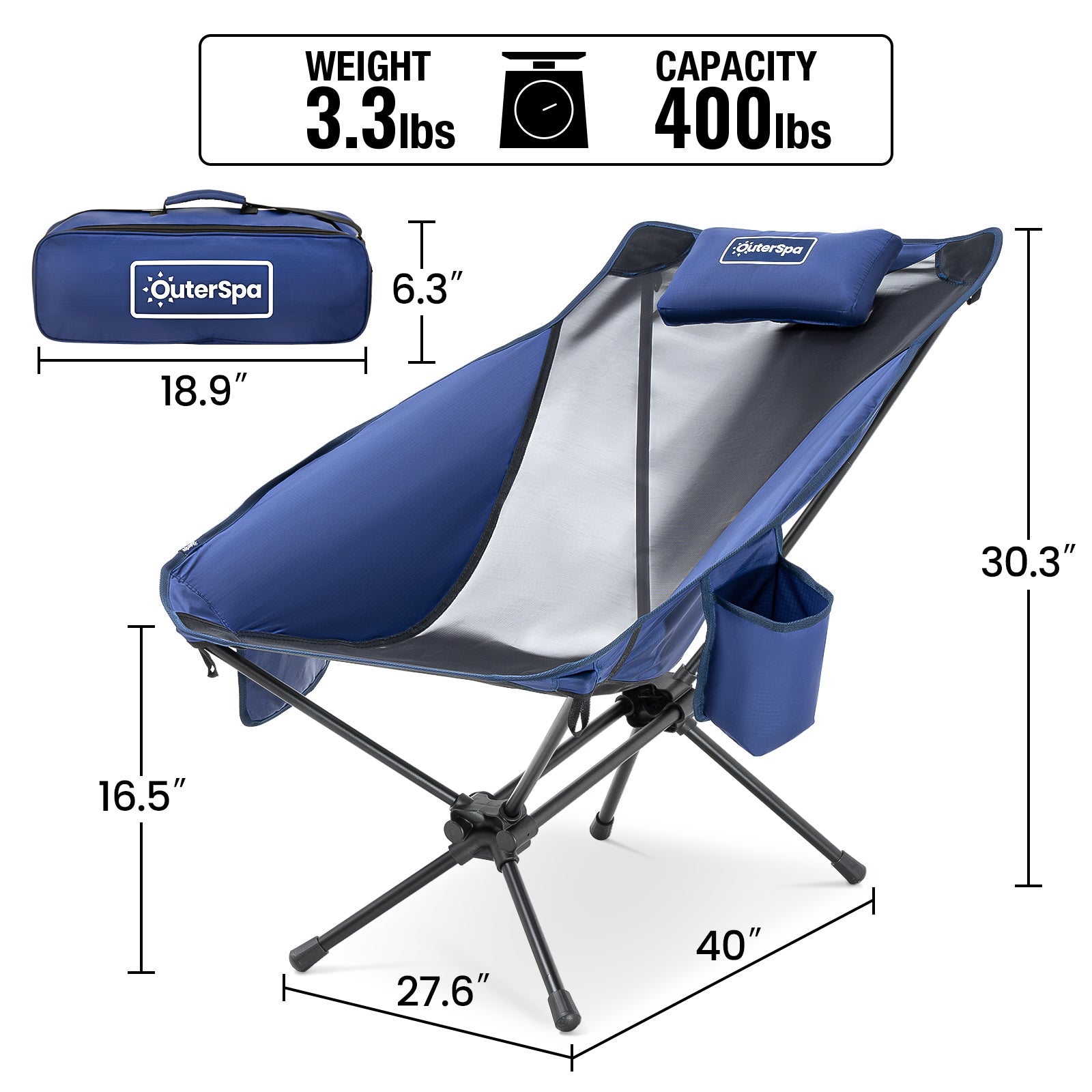 OuterSpa Ultralight Lounge Camping Chair