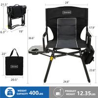 OuterSpa Directors Camping Chair, Support 400 lbs