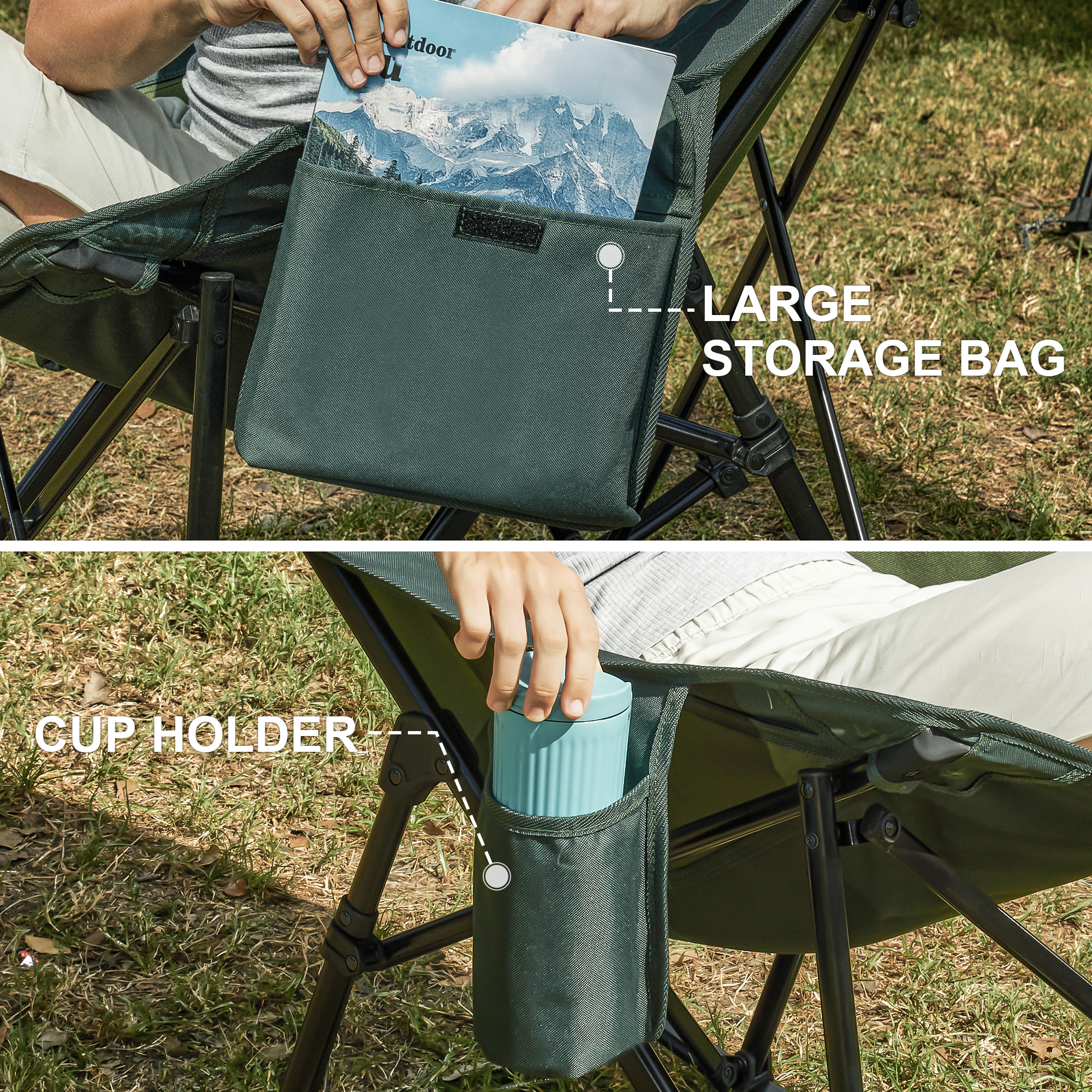 OuterSpa Oversized Camping Rocking Chair