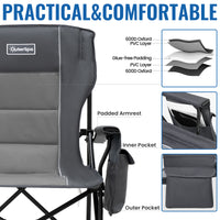 OuterSpa Oversized Foldable Chairs, Support up to 500LBS